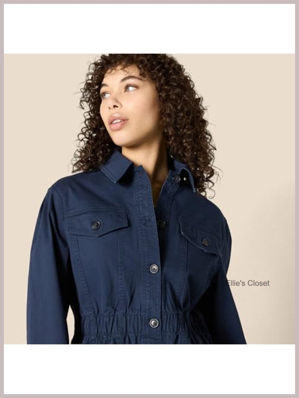 Women's Relaxed-Fit Dropped Shoulder Cotton Twill Jacket - Picture 2 of 6